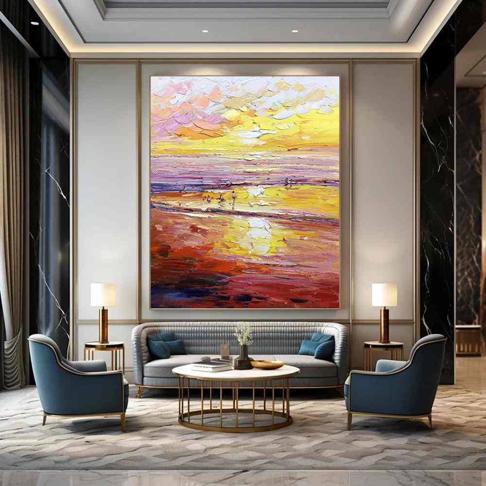 beach sunset scenic orange design 4